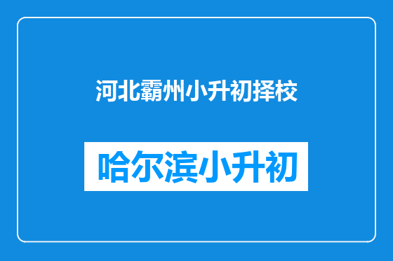 河北霸州小升初择校