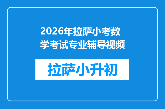 2026年拉萨小考数学考试专业辅导视频