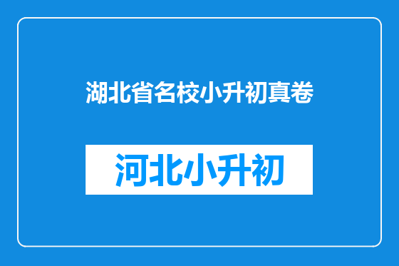 湖北省名校小升初真卷