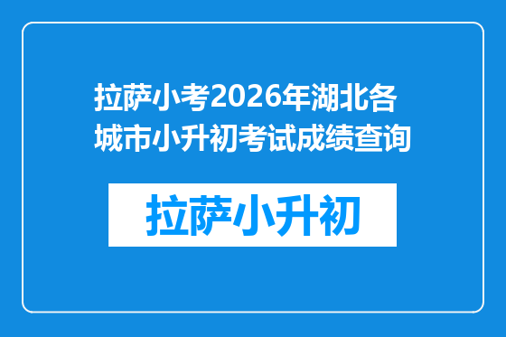 拉萨小考2026年湖北各城市小升初考试成绩查询