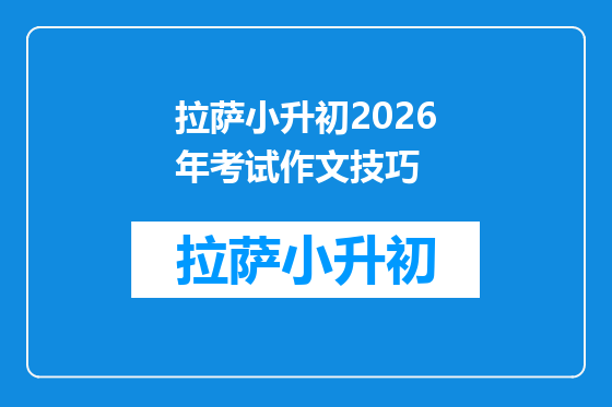 拉萨小升初2026年考试作文技巧