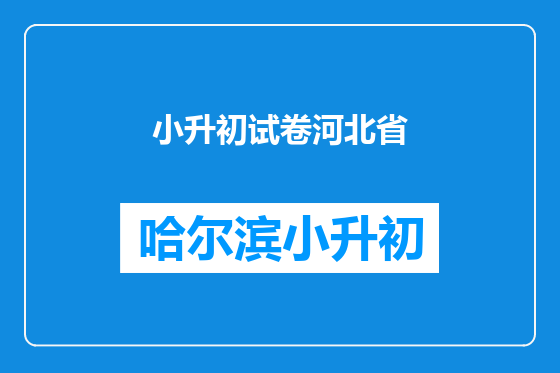 小升初试卷河北省