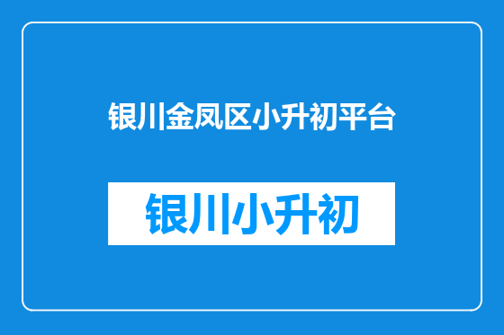 银川金凤区小升初平台