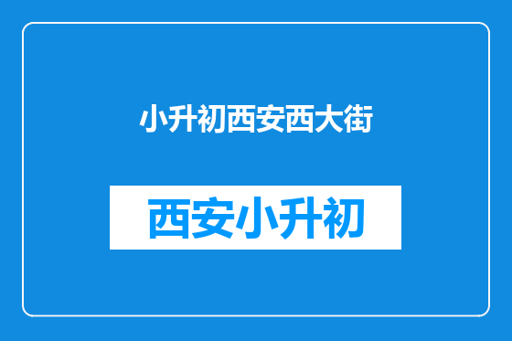 小升初西安西大街