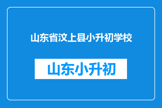 山东省汶上县小升初学校