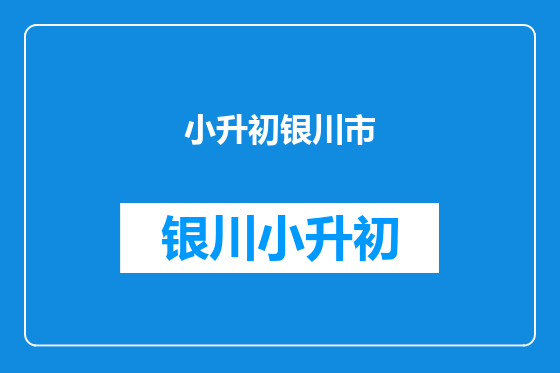 小升初银川市