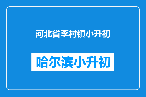 河北省李村镇小升初