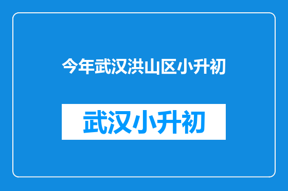 今年武汉洪山区小升初