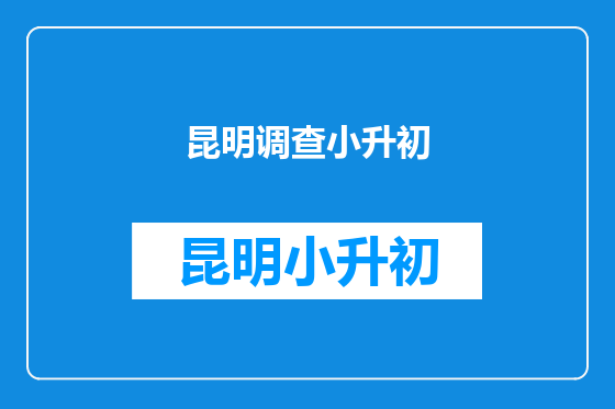 昆明调查小升初