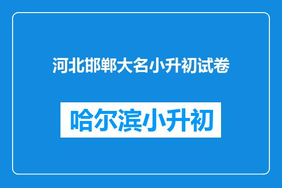 河北邯郸大名小升初试卷