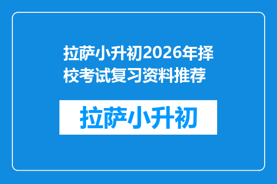 拉萨小升初2026年择校考试复习资料推荐