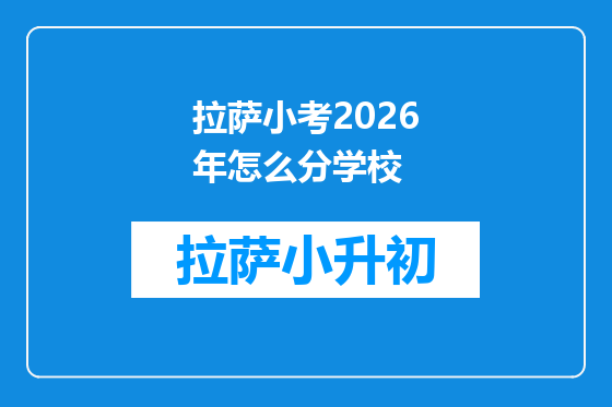 拉萨小考2026年怎么分学校