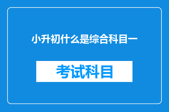 小升初什么是综合科目一