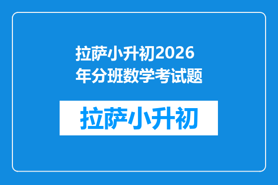 拉萨小升初2026年分班数学考试题