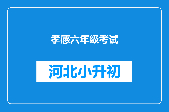 孝感六年级考试