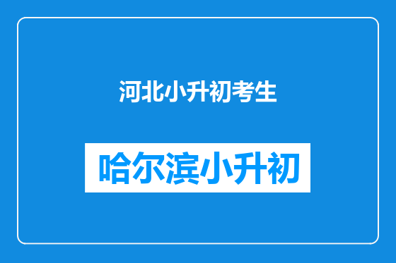 河北小升初考生