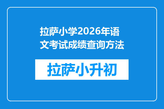 拉萨小学2026年语文考试成绩查询方法