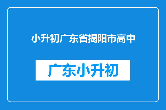 小升初广东省揭阳市高中