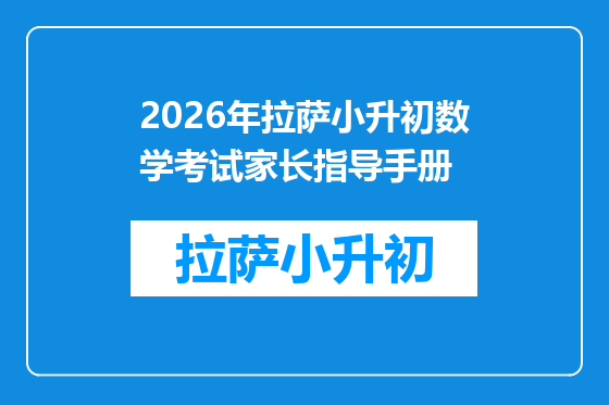 2026年拉萨小升初数学考试家长指导手册