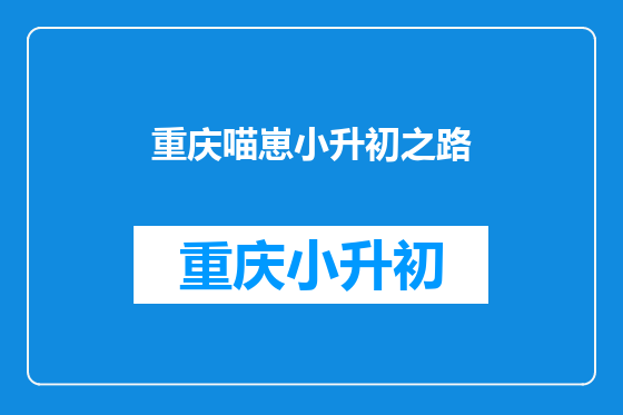 重庆喵崽小升初之路