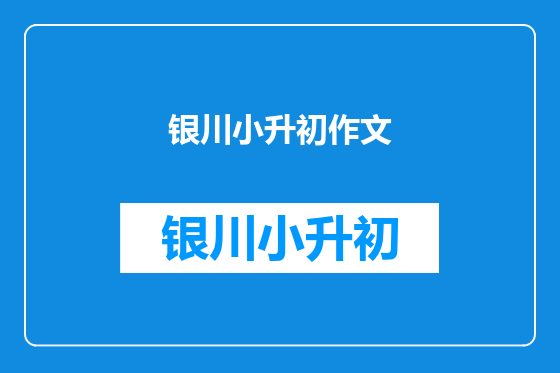 银川小升初作文