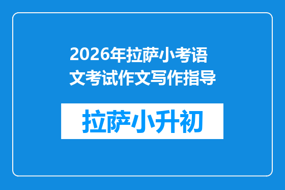 2026年拉萨小考语文考试作文写作指导