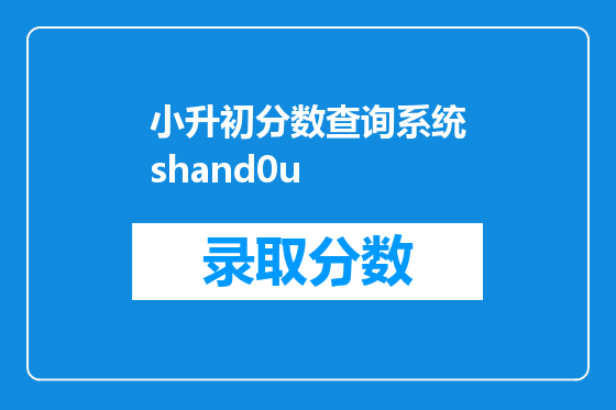 小升初分数查询系统shand0u