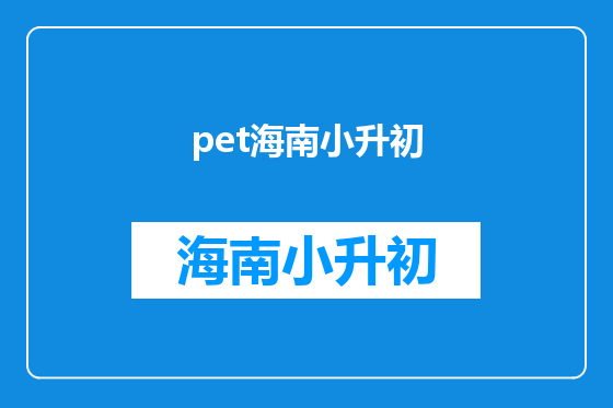 pet海南小升初