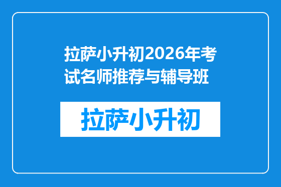 拉萨小升初2026年考试名师推荐与辅导班