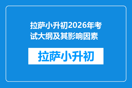 拉萨小升初2026年考试大纲及其影响因素