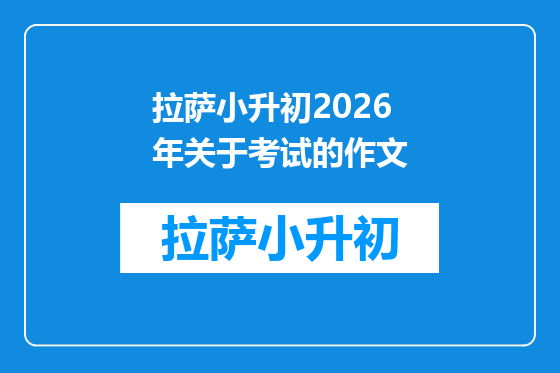 拉萨小升初2026年关于考试的作文