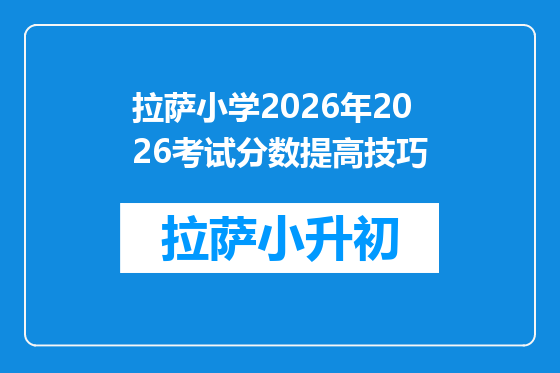 拉萨小学2026年2026考试分数提高技巧
