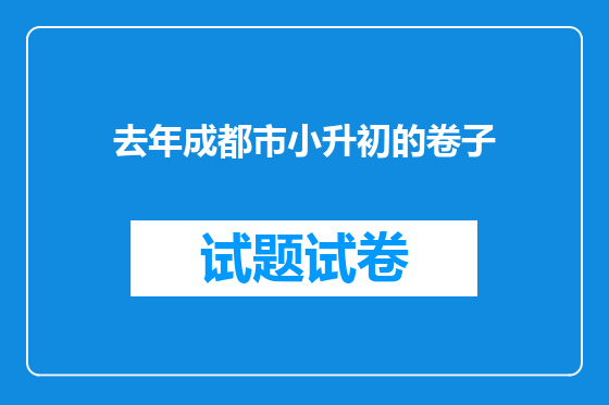 去年成都市小升初的卷子