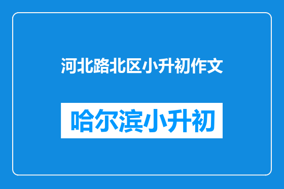 河北路北区小升初作文