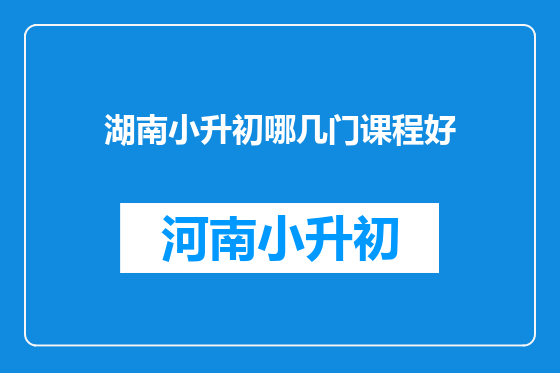 湖南小升初哪几门课程好