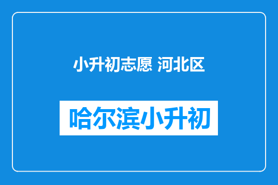 小升初志愿 河北区