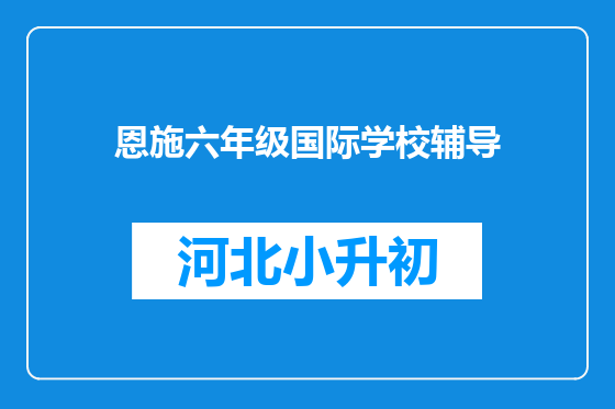 恩施六年级国际学校辅导