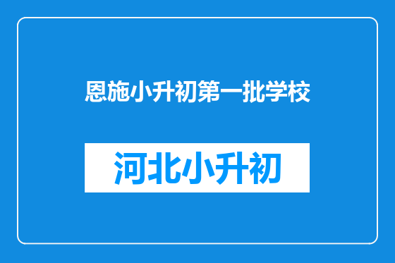 恩施小升初第一批学校