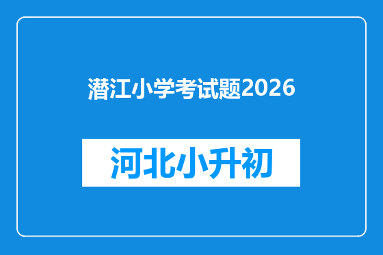 潜江小学考试题2026