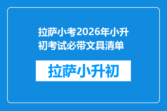 拉萨小考2026年小升初考试必带文具清单