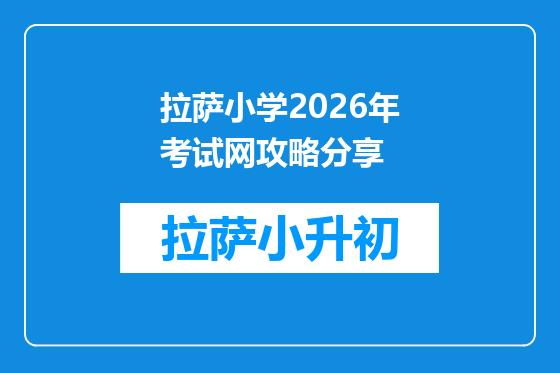拉萨小学2026年考试网攻略分享