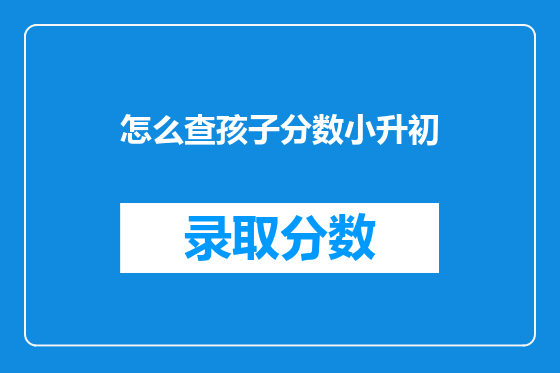 怎么查孩子分数小升初