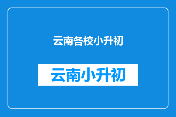 云南各校小升初
