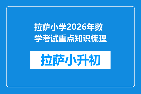 拉萨小学2026年数学考试重点知识梳理