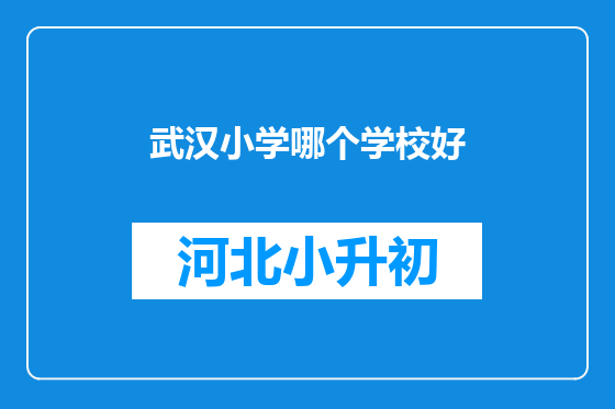 武汉小学哪个学校好