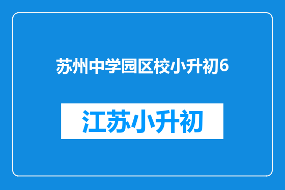 苏州中学园区校小升初6