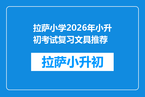 拉萨小学2026年小升初考试复习文具推荐