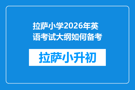 拉萨小学2026年英语考试大纲如何备考