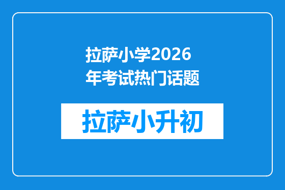 拉萨小学2026年考试热门话题