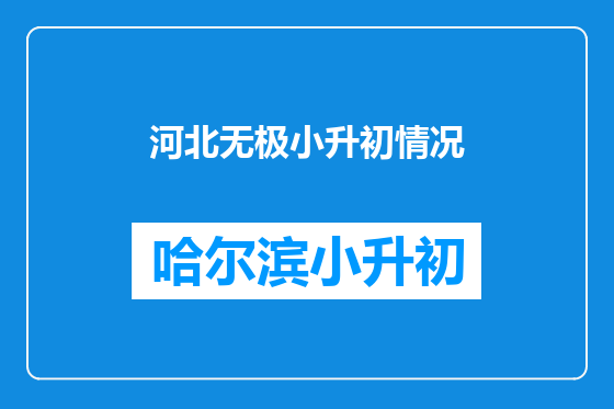 河北无极小升初情况